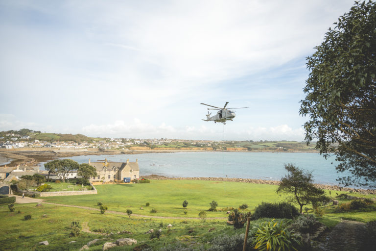 Royal Navy Airlifts Historic Cannons from St Michael’s Mount